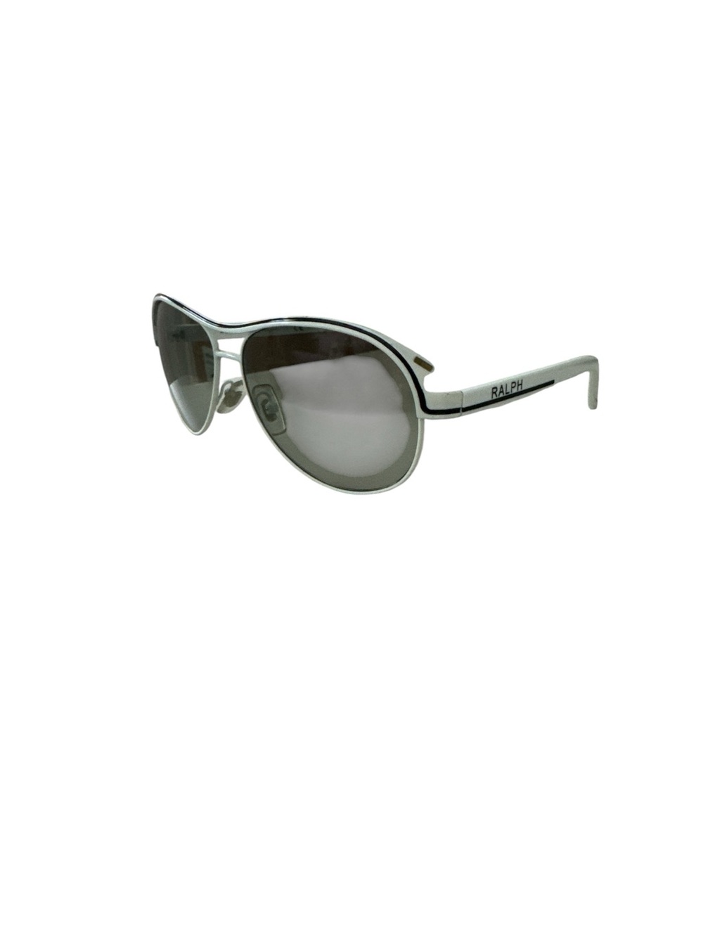 Ralph Lauren White Aviator Sunglasses with Gray Lenses